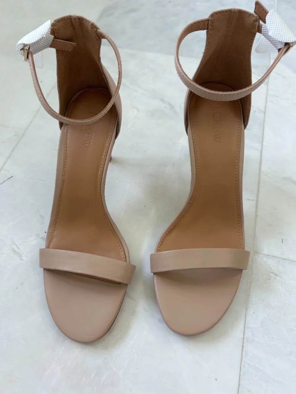 NWOT J.Crew ankle-strap sandals with a slim heel -nude/beige